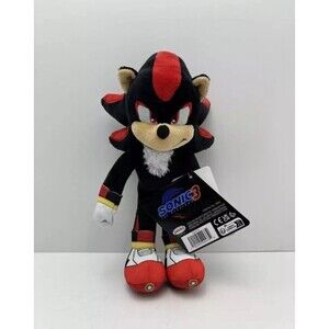 Sonic The Hedgehog 3 Movie Shadow Plush Jakks 2024 9” NEW WITH TAGS Rare 2024